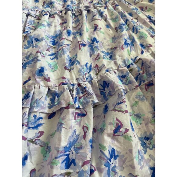 Storia Kerri Flowy Ruffled Tiered Maxi in Blue Florals Size Large - Picture 10 of 10